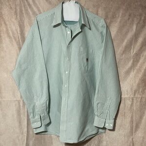 Cinch Men's Green Striped Button Down Shirt